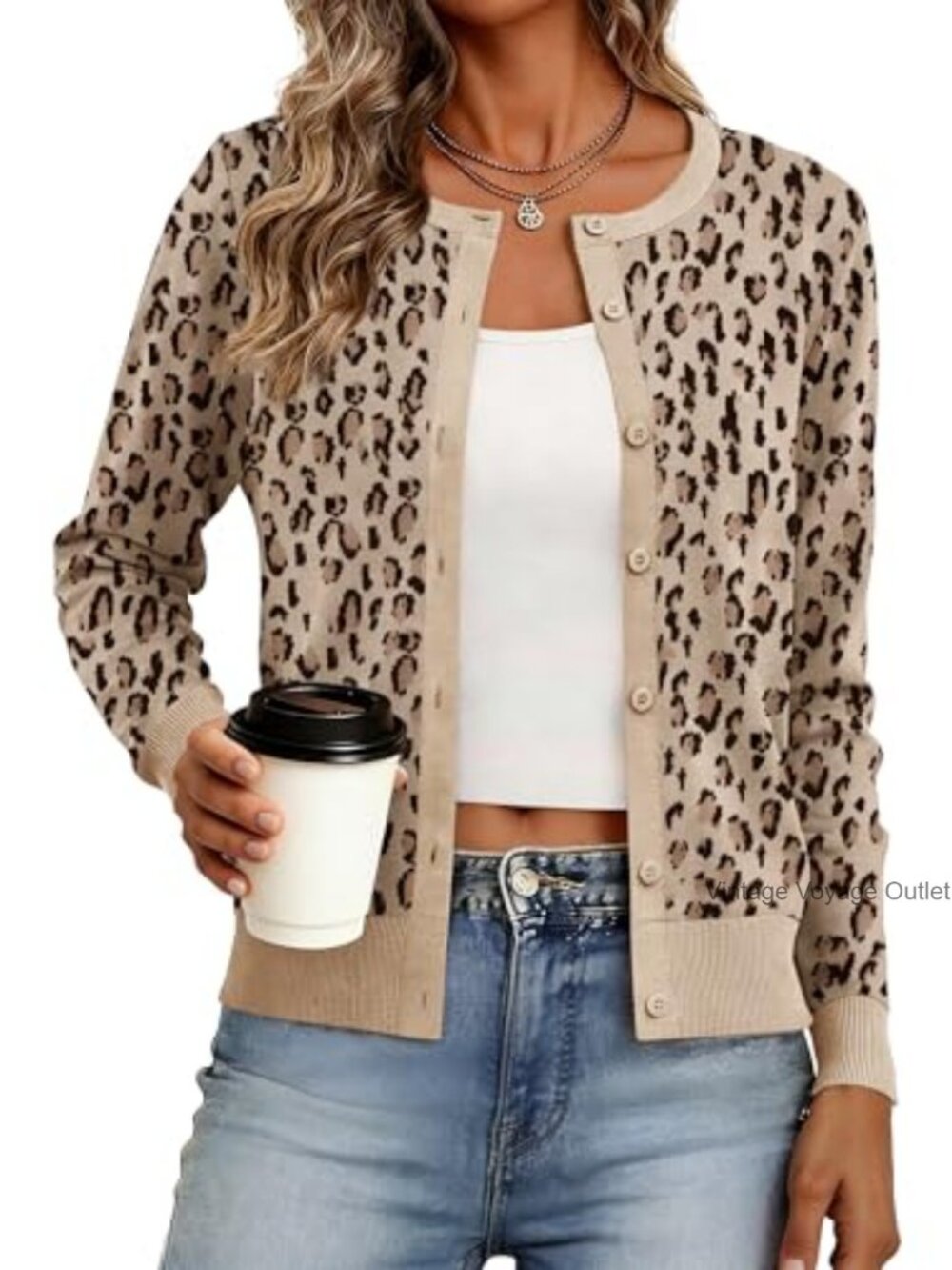 Lightweight Long Sleeve Button Down Knit Cardigan Sweater for Women